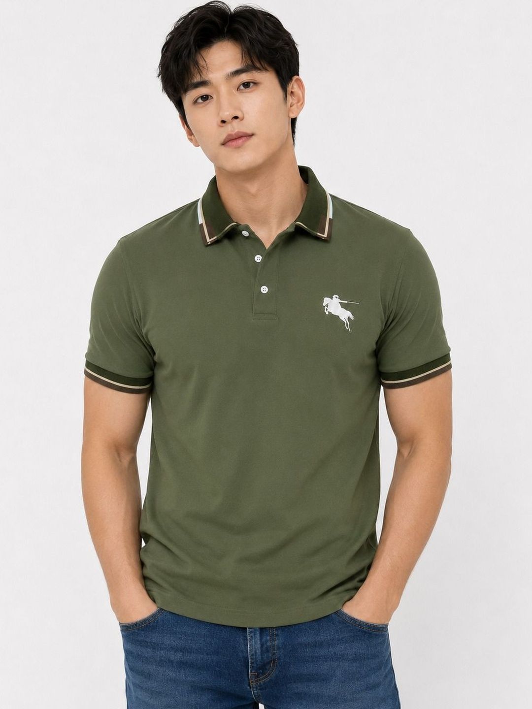 Mast & Harbour Men Brand Logo Polo Collar T-shirt
