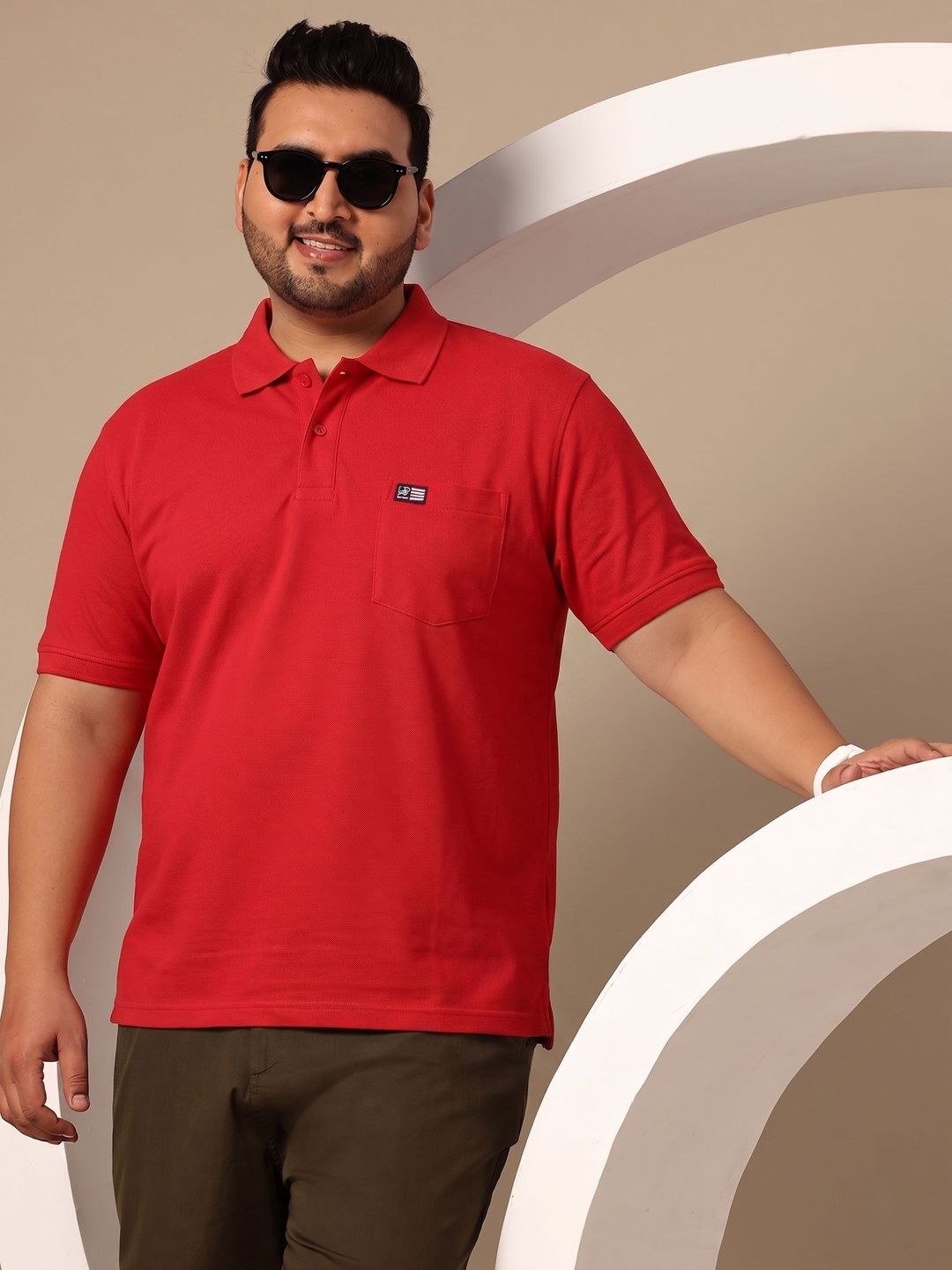 Sztori Men Brand Logo Polo Collar Pockets T-shirt