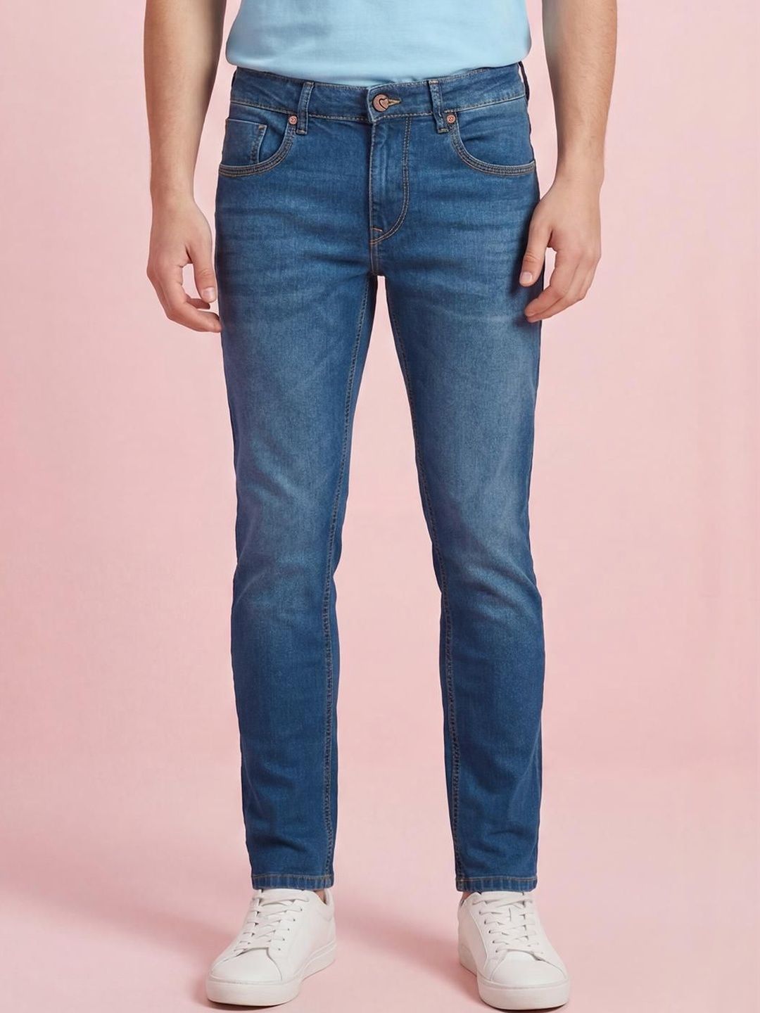 Being Human Men Cropped Tapered Fit Mid-Rise Jeans