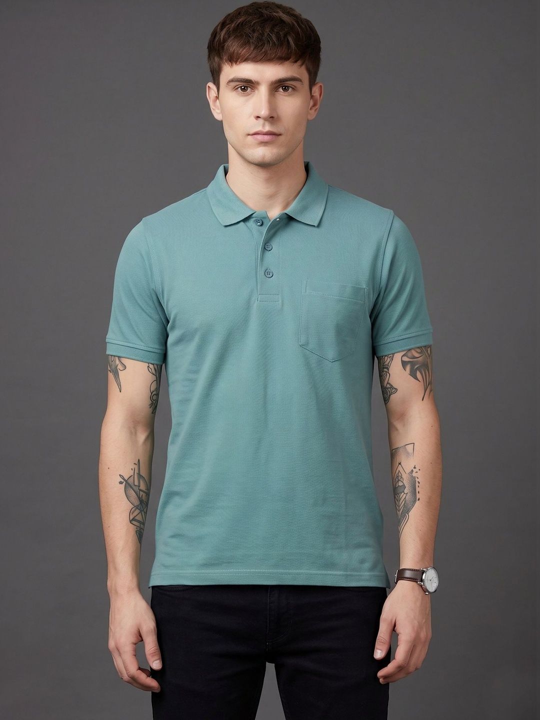 SANDPIPER Men Polo Collar Pockets T-shirt