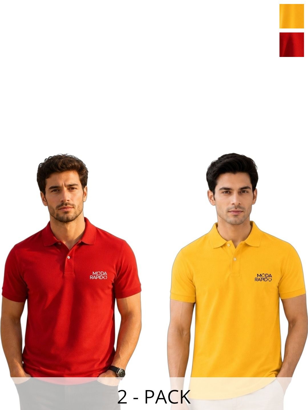 Moda Rapido Men Brand Logo 2 Polo Collar T-shirt
