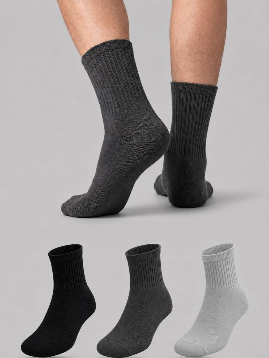 Sockscarving Men Pack of 3 Cotton Above Ankle Socks