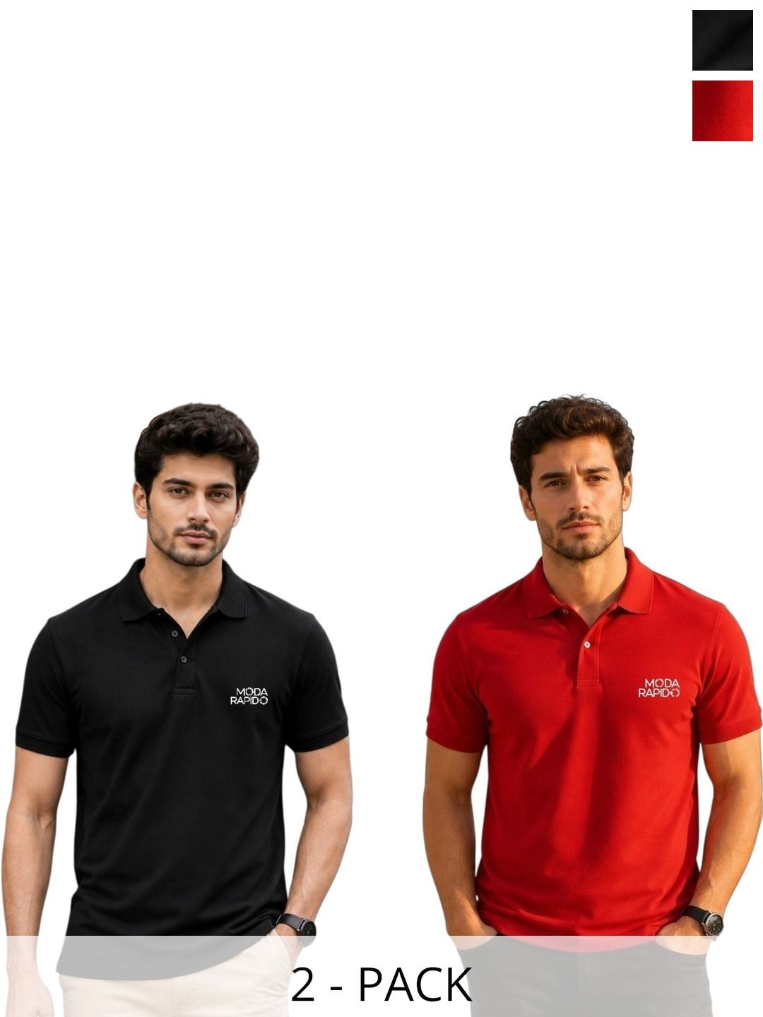 Moda Rapido Men Brand Logo 2 Polo Collar T-shirt