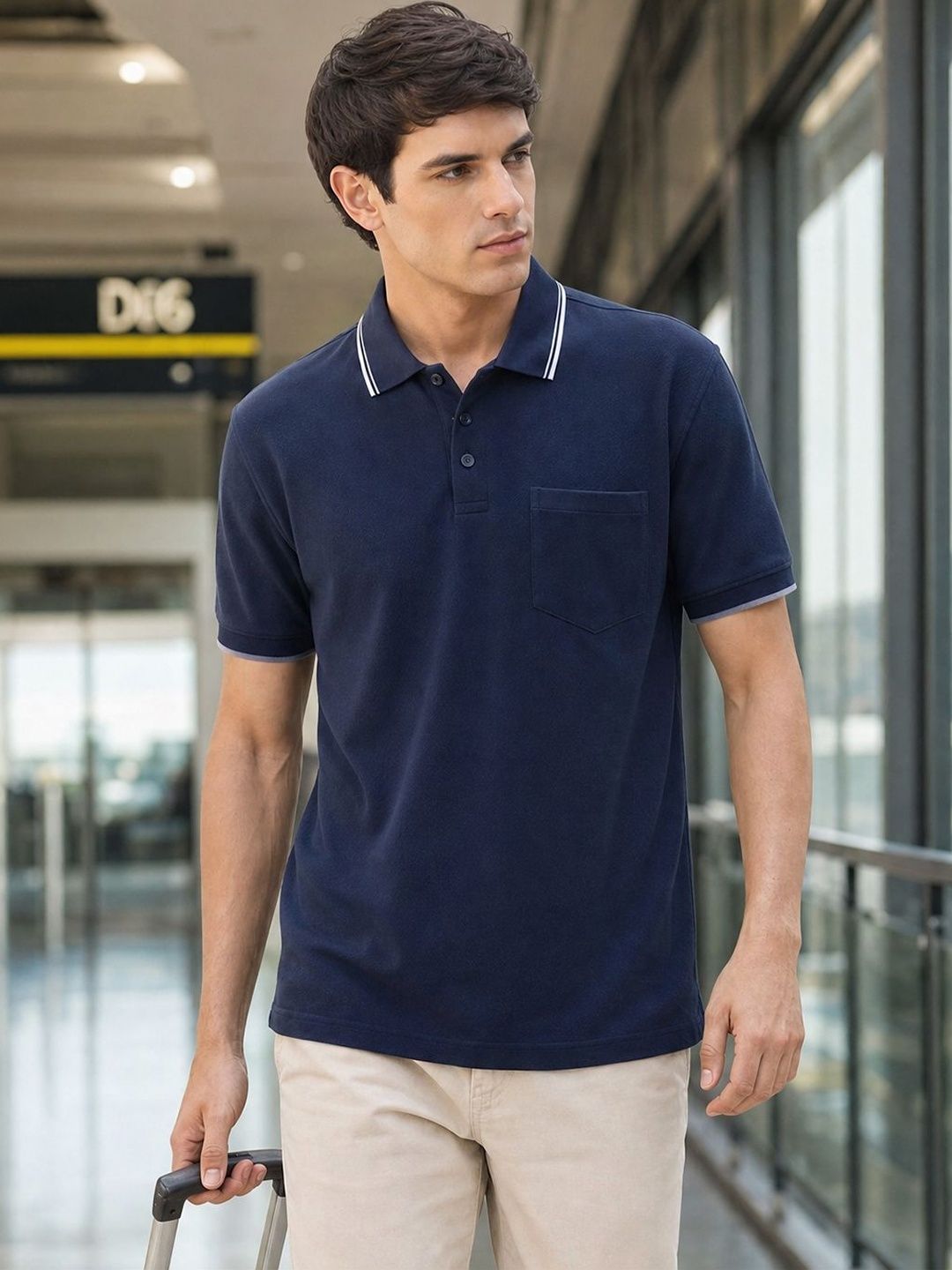 NOBERO Men Polo Collar T-shirt