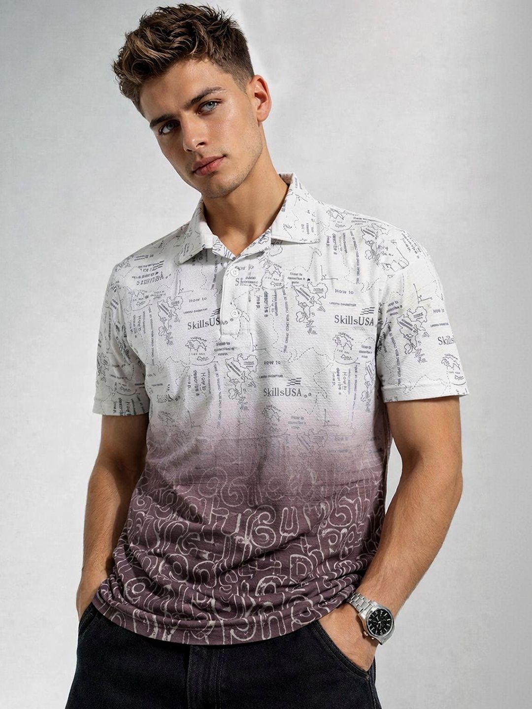 Kook N Keech Men Typography Printed Polo Collar T-shirt