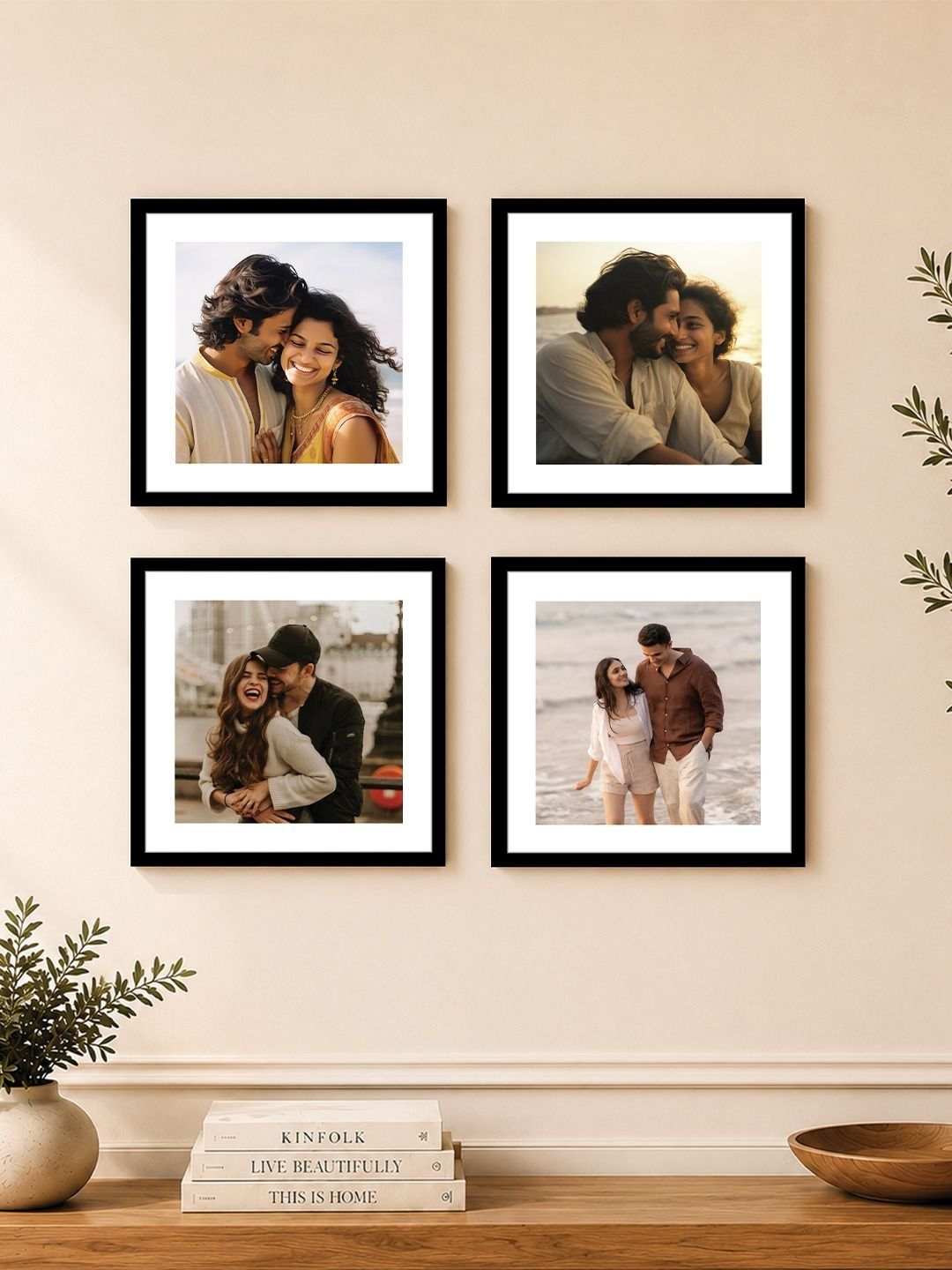 Art Street Art Street Black 4Pieces Wooden Wall Photo Frames