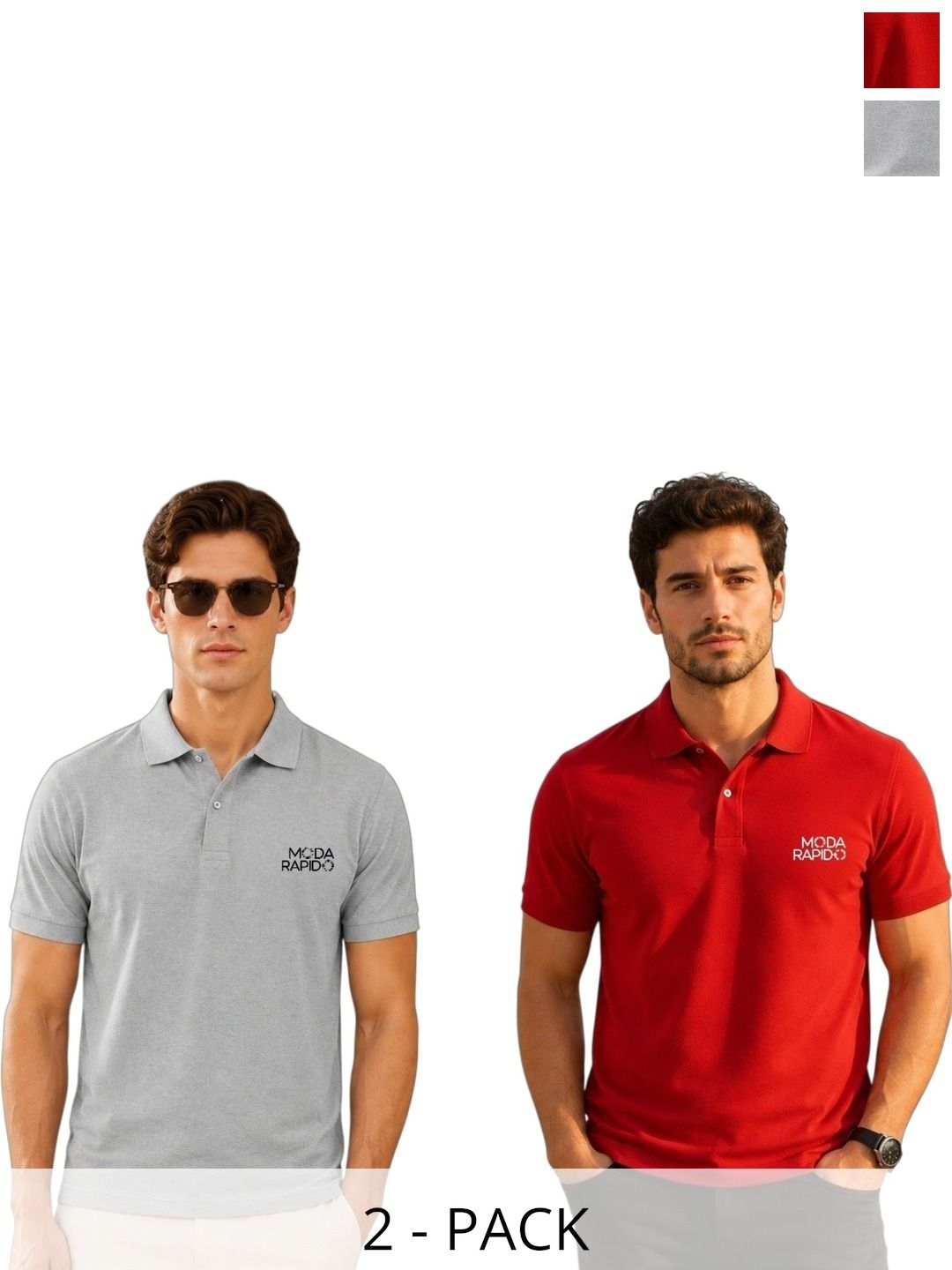 Moda Rapido Men Brand Logo 2 Polo Collar T-shirt