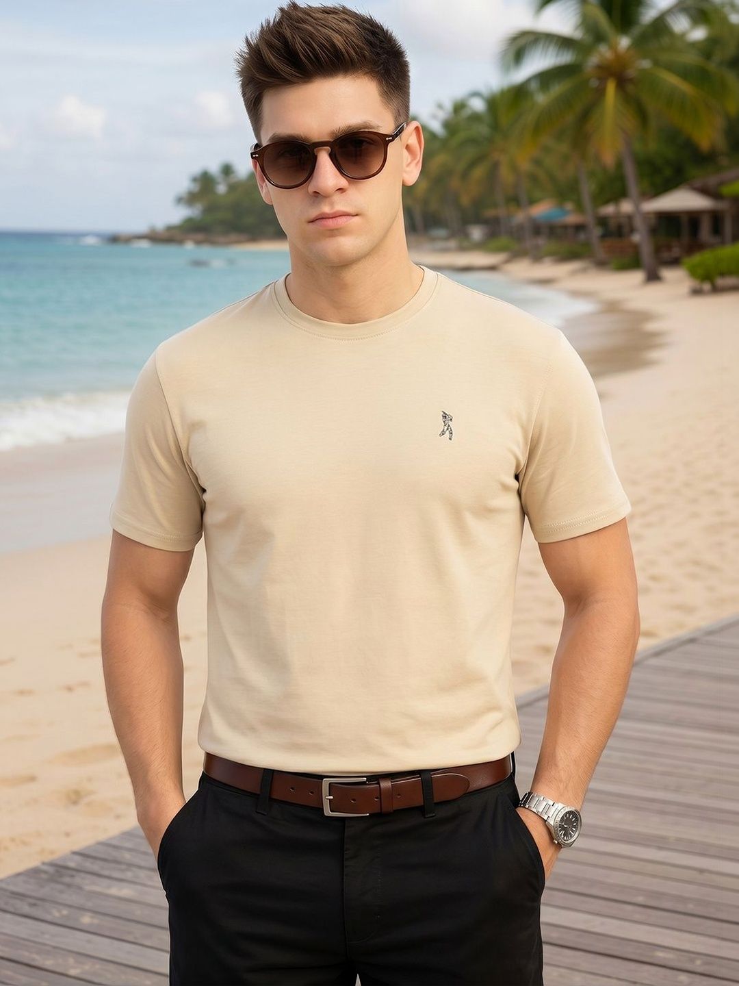 Thomas Scott Pure Cotton Round Neck Regular Fit Tshirt