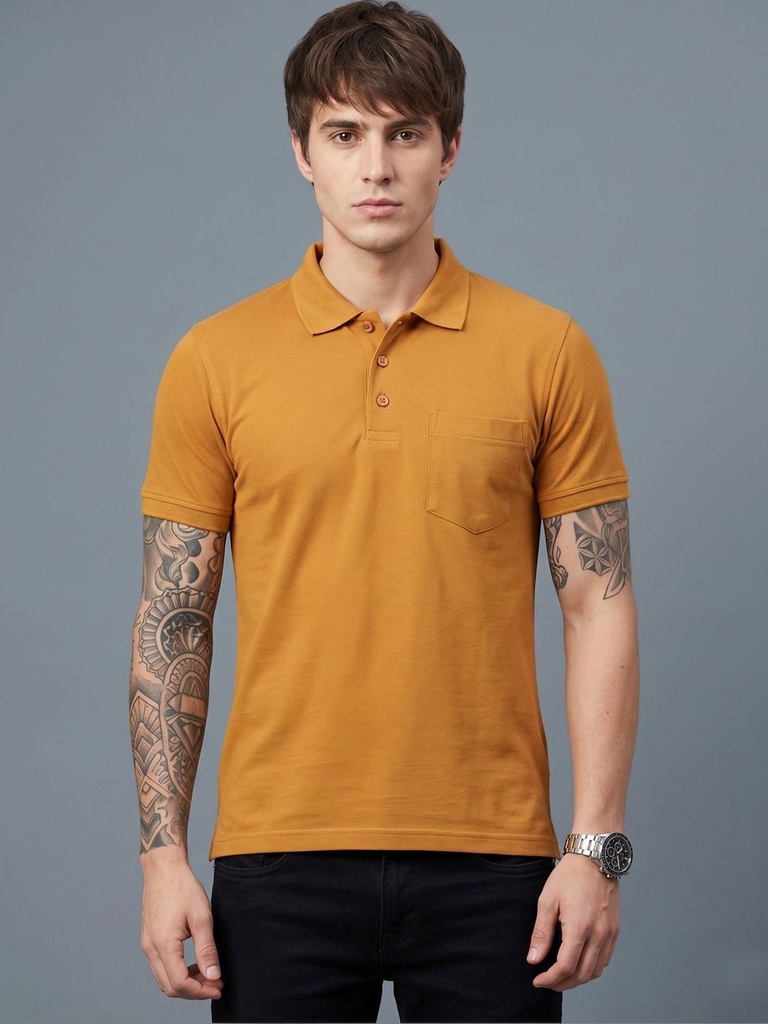 SANDPIPER Men Polo Collar Pockets T-shirt