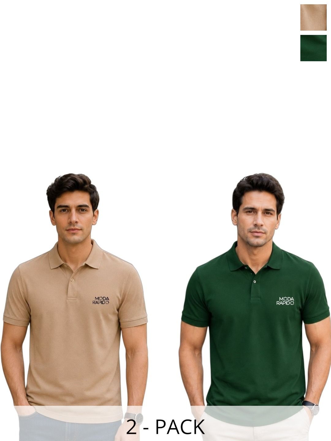 Moda Rapido Men Brand Logo 2 Polo Collar T-shirt