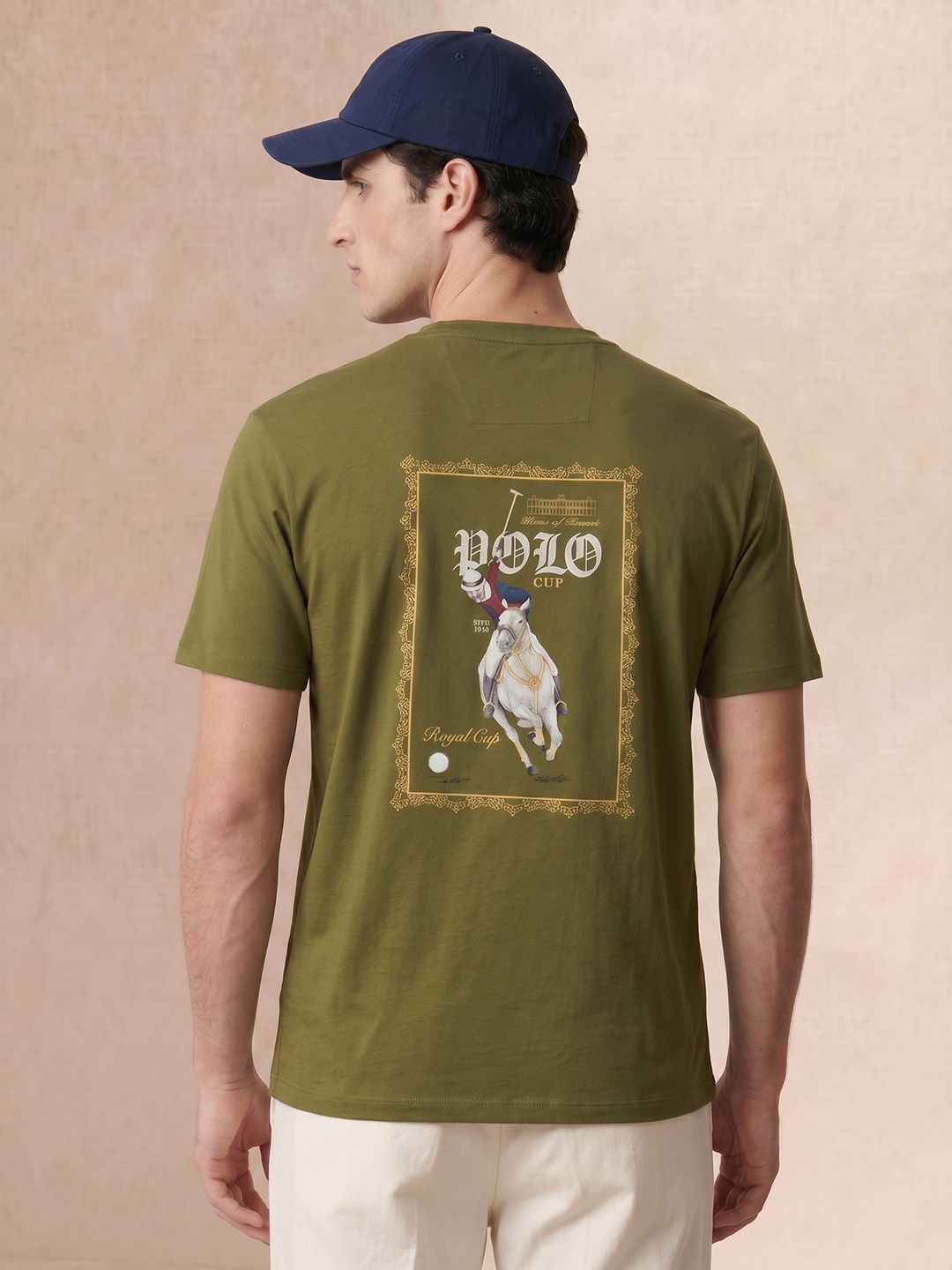 House of Pataudi Printed Pure Cotton T-shirt