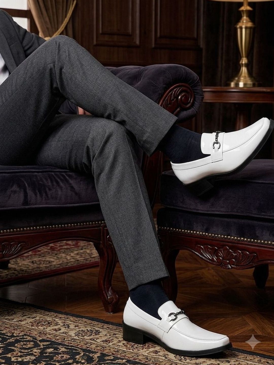 INVICTUS Men Patent Leather Square Toe Slip-On Formal Loafers