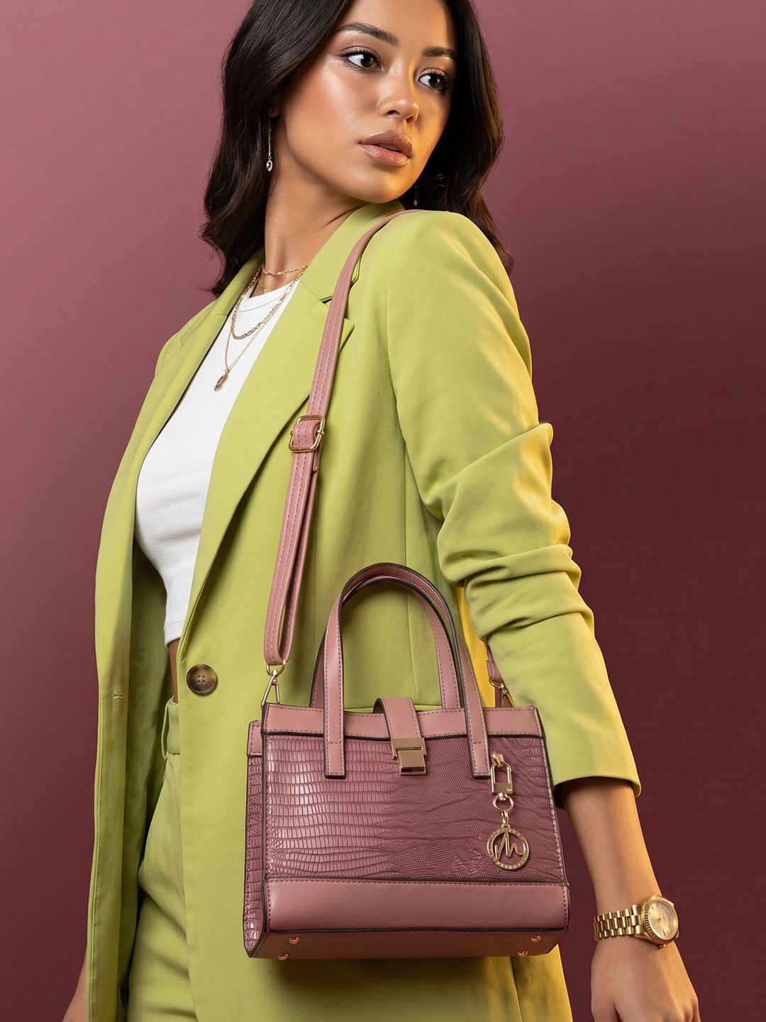 Structured Handheld Bag MAEJOY Textured Structured Handheld Bag