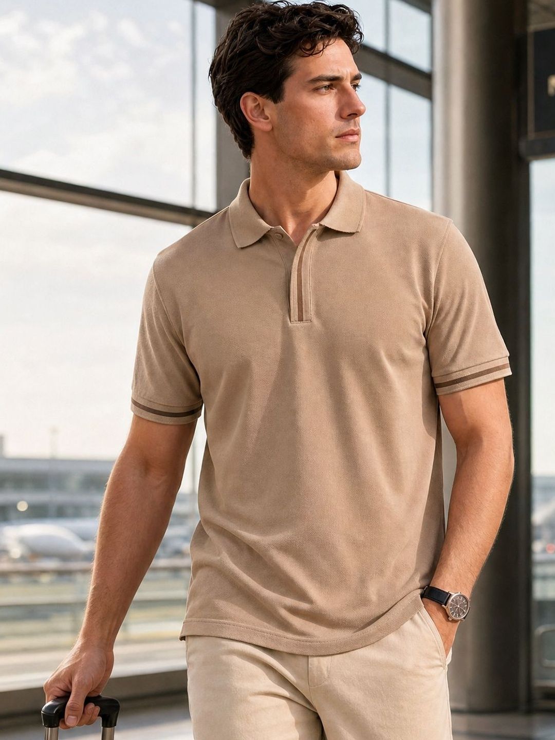 NOBERO Men Polo Collar T-shirt