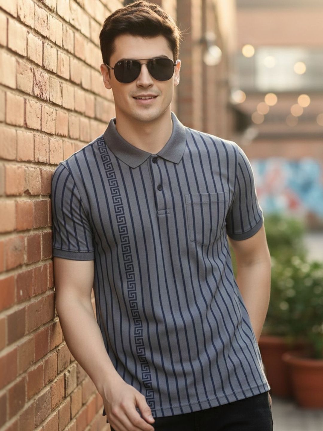 Kook N Keech Men Striped Polo Collar Short Sleeves T-shirt