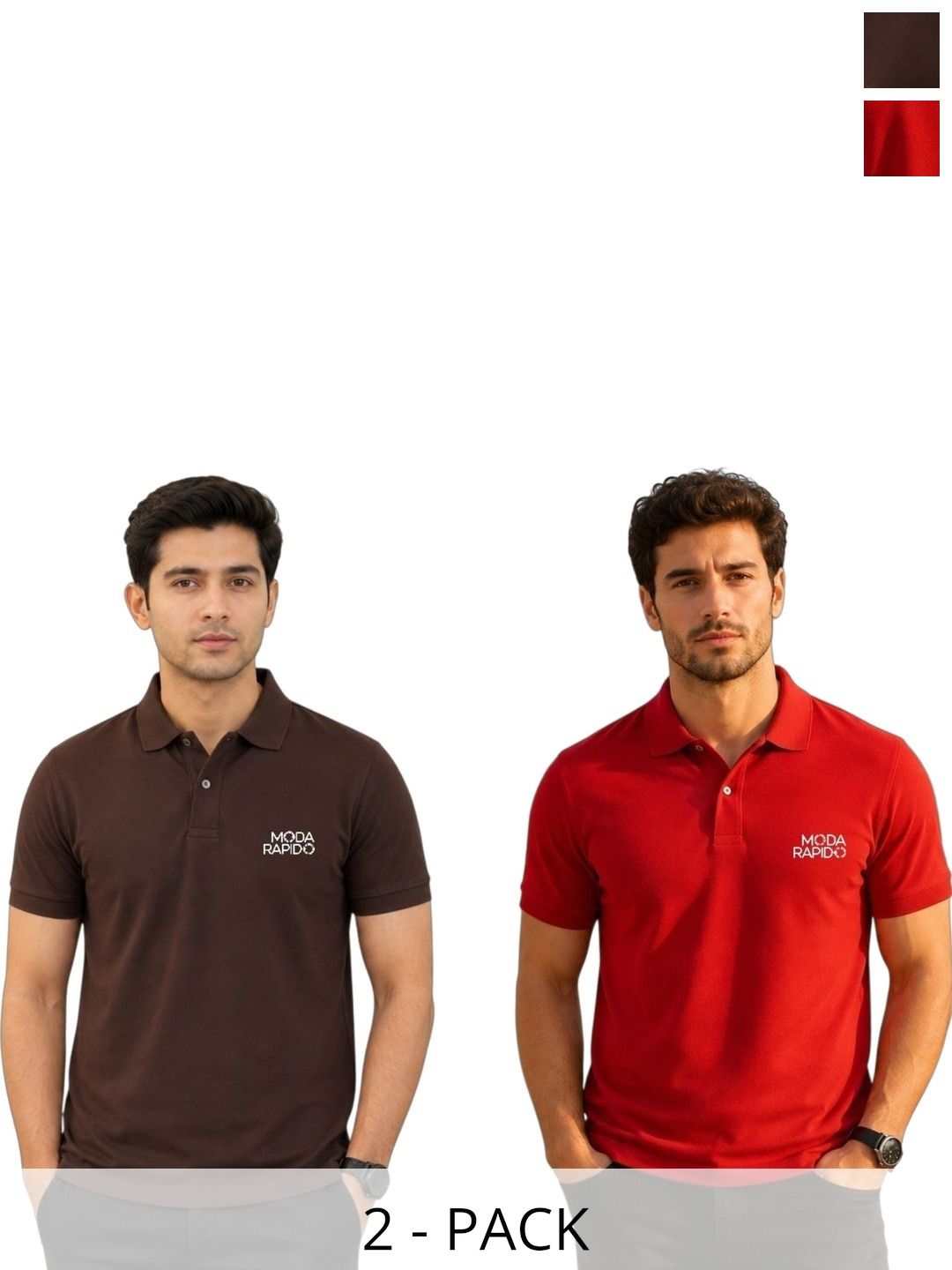 Moda Rapido Men Brand Logo 2 Polo Collar T-shirt
