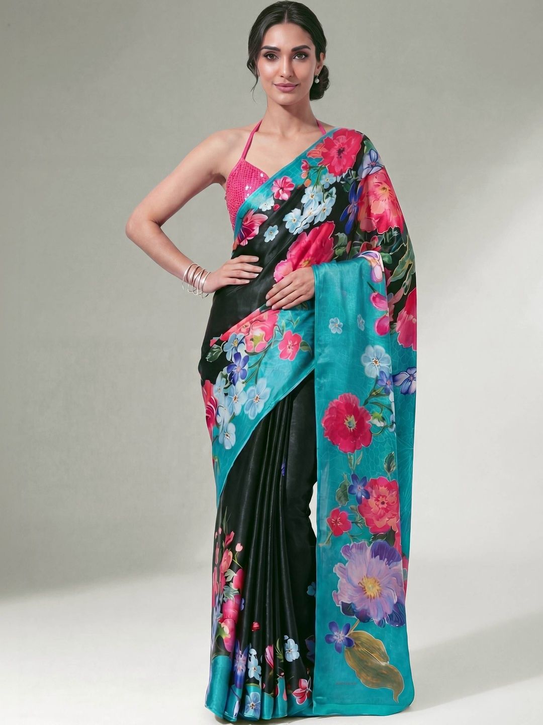 Satya Paul Satya Paul Floral Pure Georgette Saree