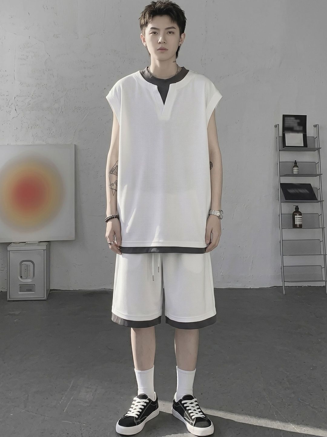 StyleCast x Revolte StyleCast x Revolte Solid T-shirt With Shorts Co-Ords Set