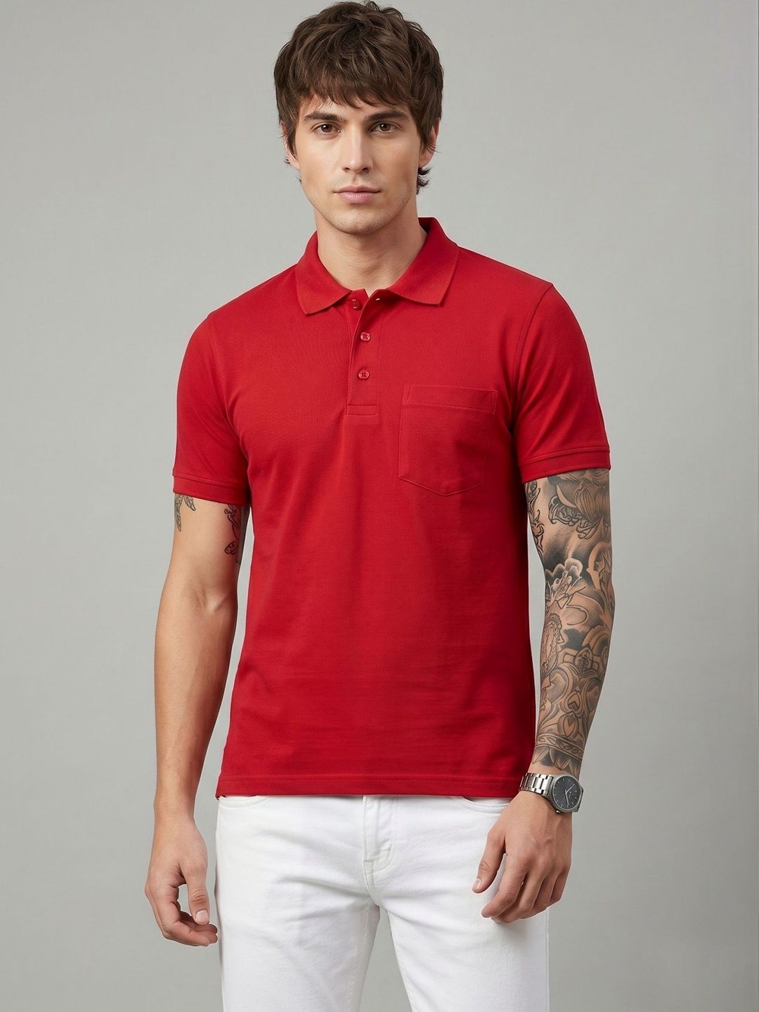 SANDPIPER Men Polo Collar Pockets T-shirt