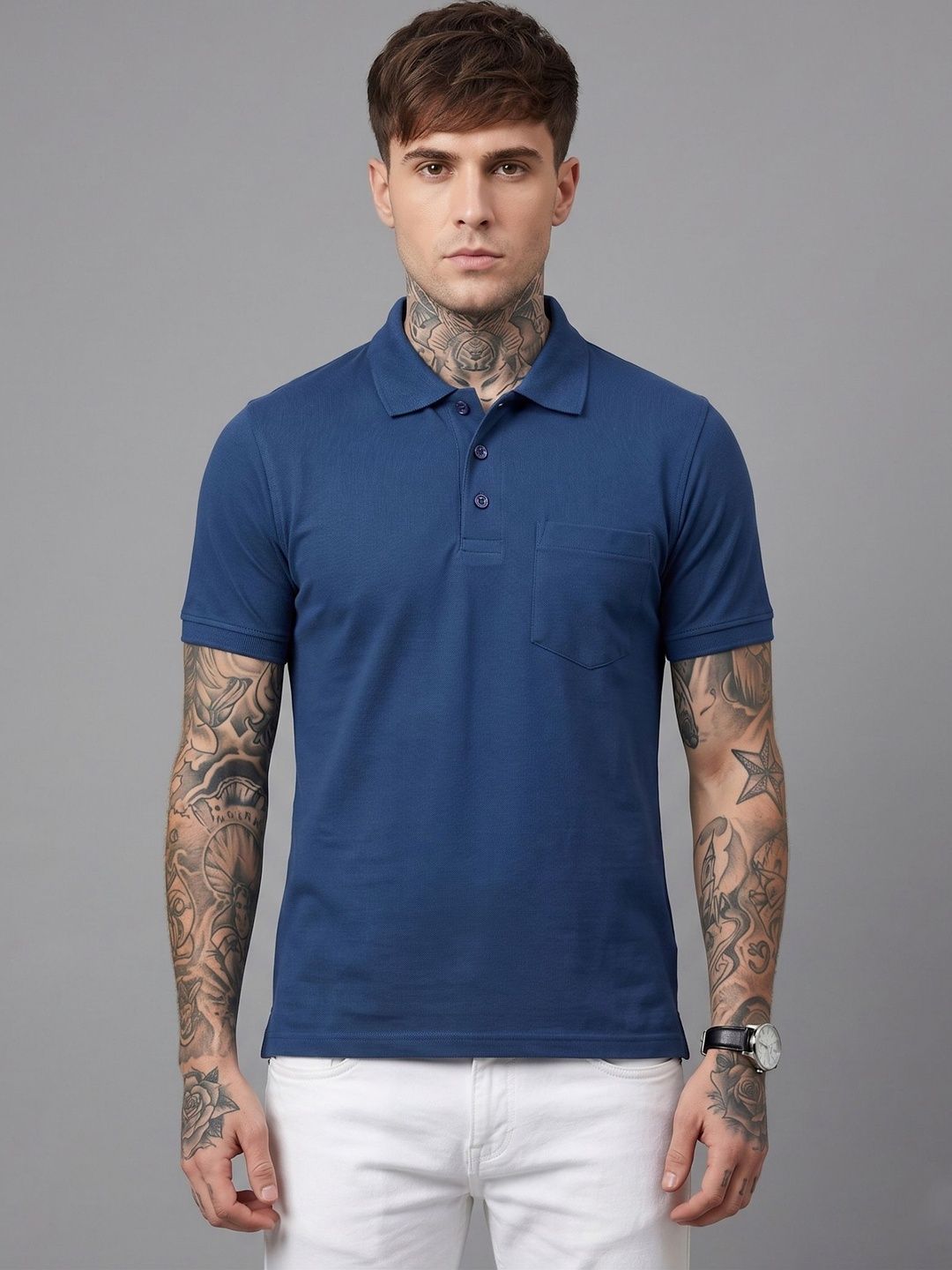 SANDPIPER Men Polo Collar Pockets T-shirt