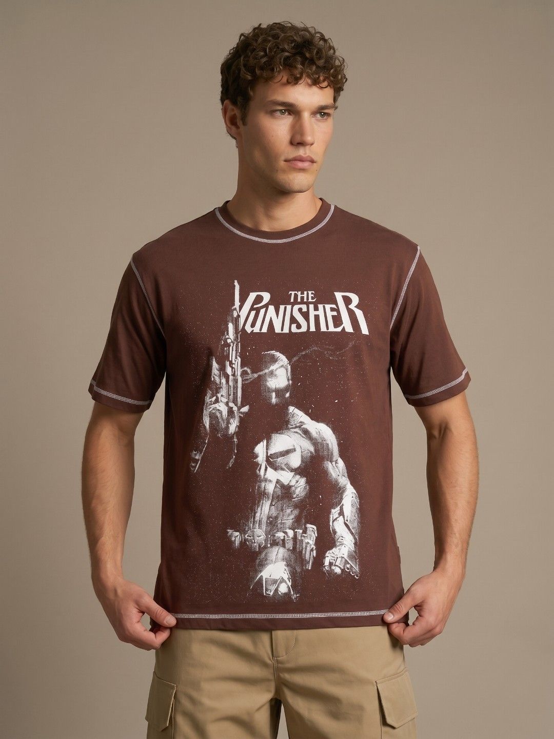 glitchez Punisher Printed Relaxed Fit T-shirt