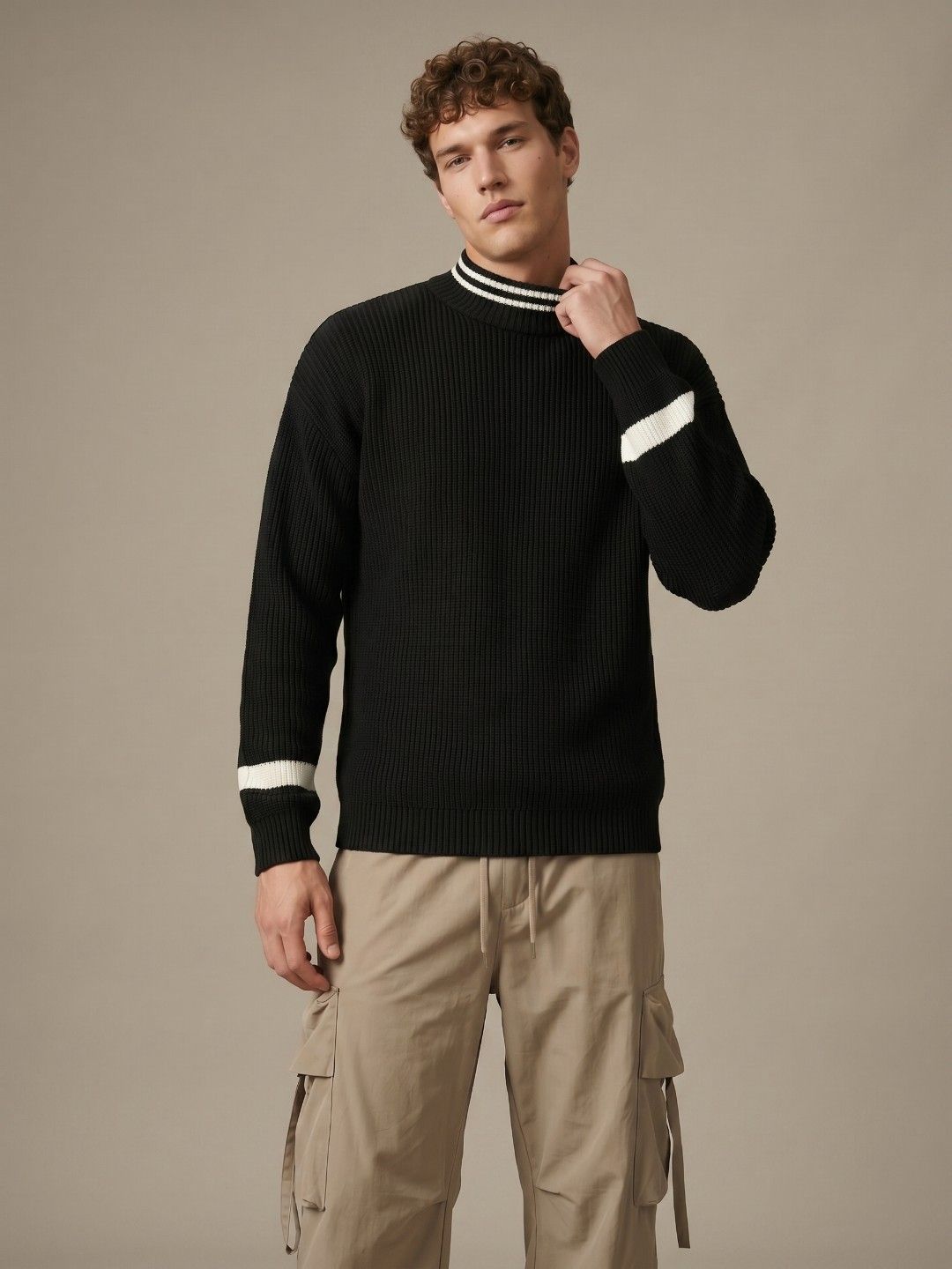 glitchez Pure Acrylic Turtle Neck Knitted Sweaters