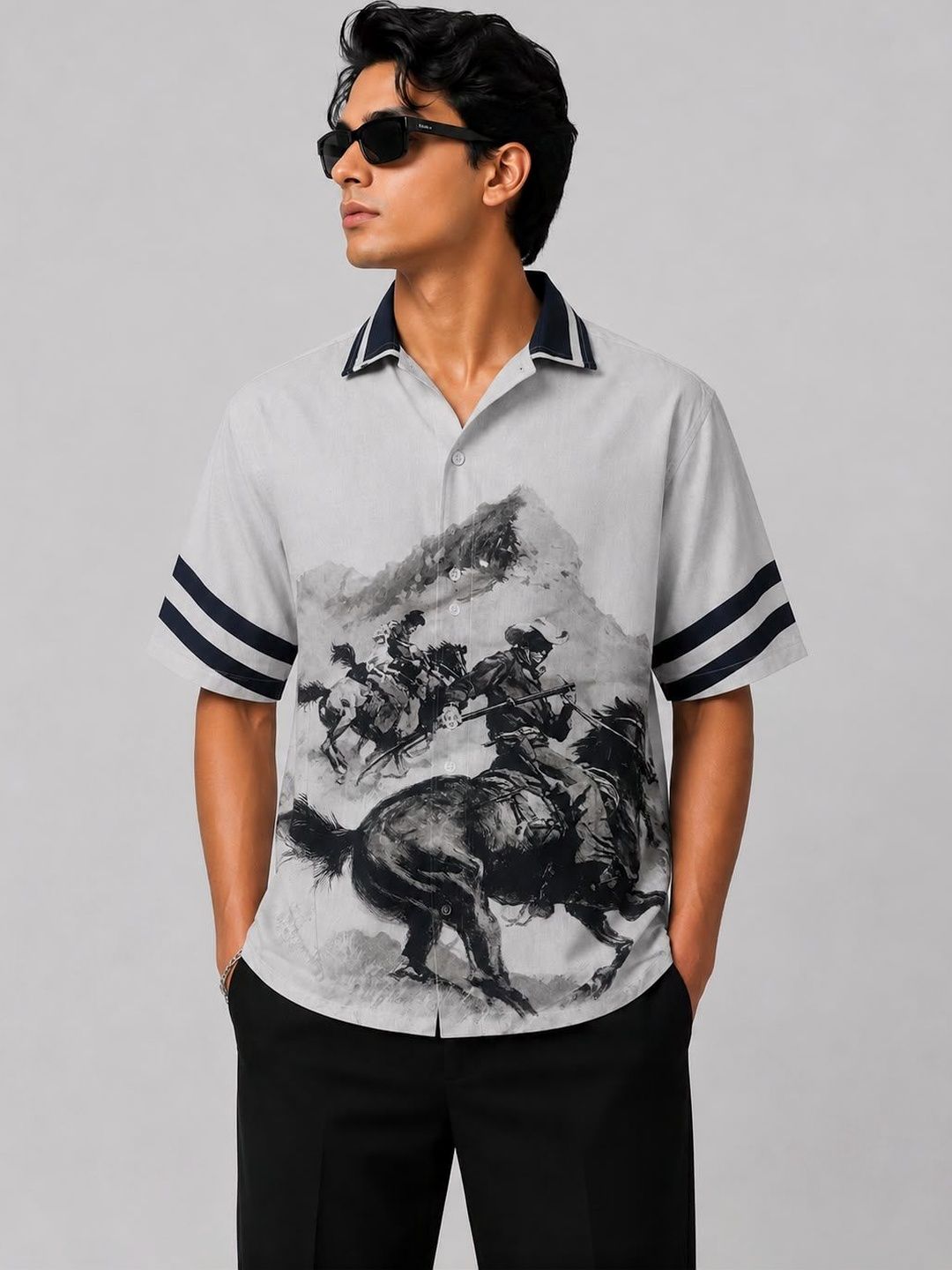 MADMOJO Men Relaxed Printed Casual Shirt