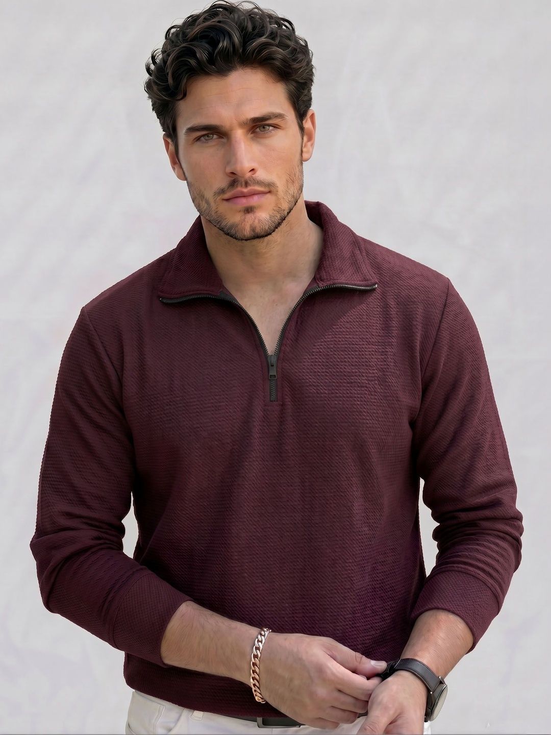 LECOWAR Men Polo Collar T-shirt