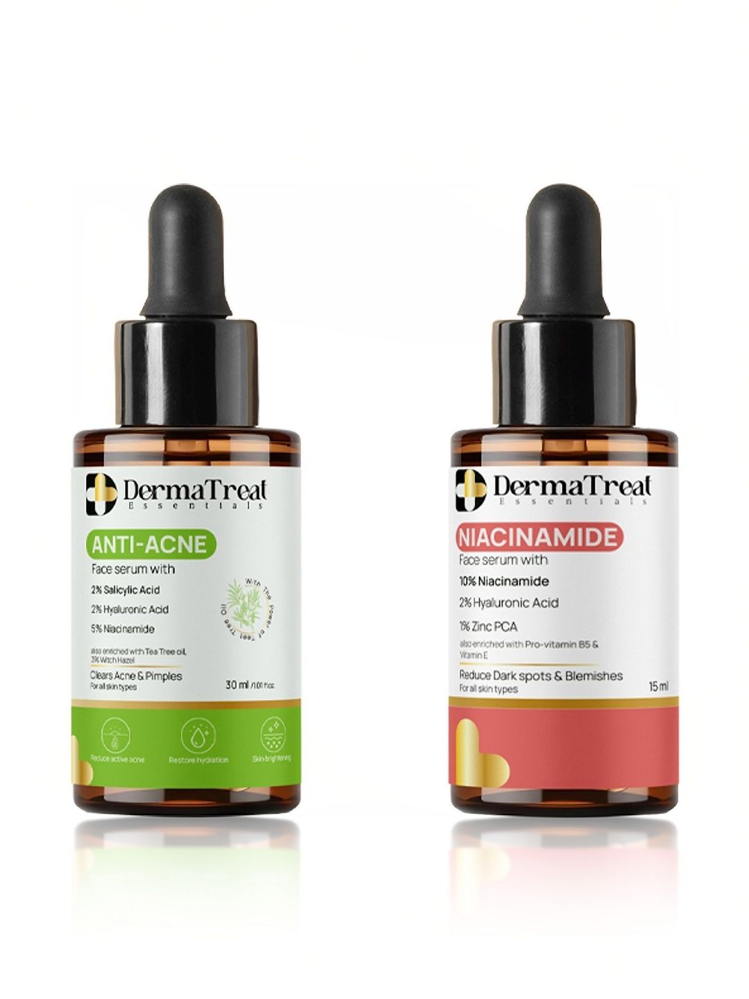 DermaTreat Essentials DermaTreat Essentials Set Of 2 Anti Acne Face Serum & Niacinamide Face Serum
