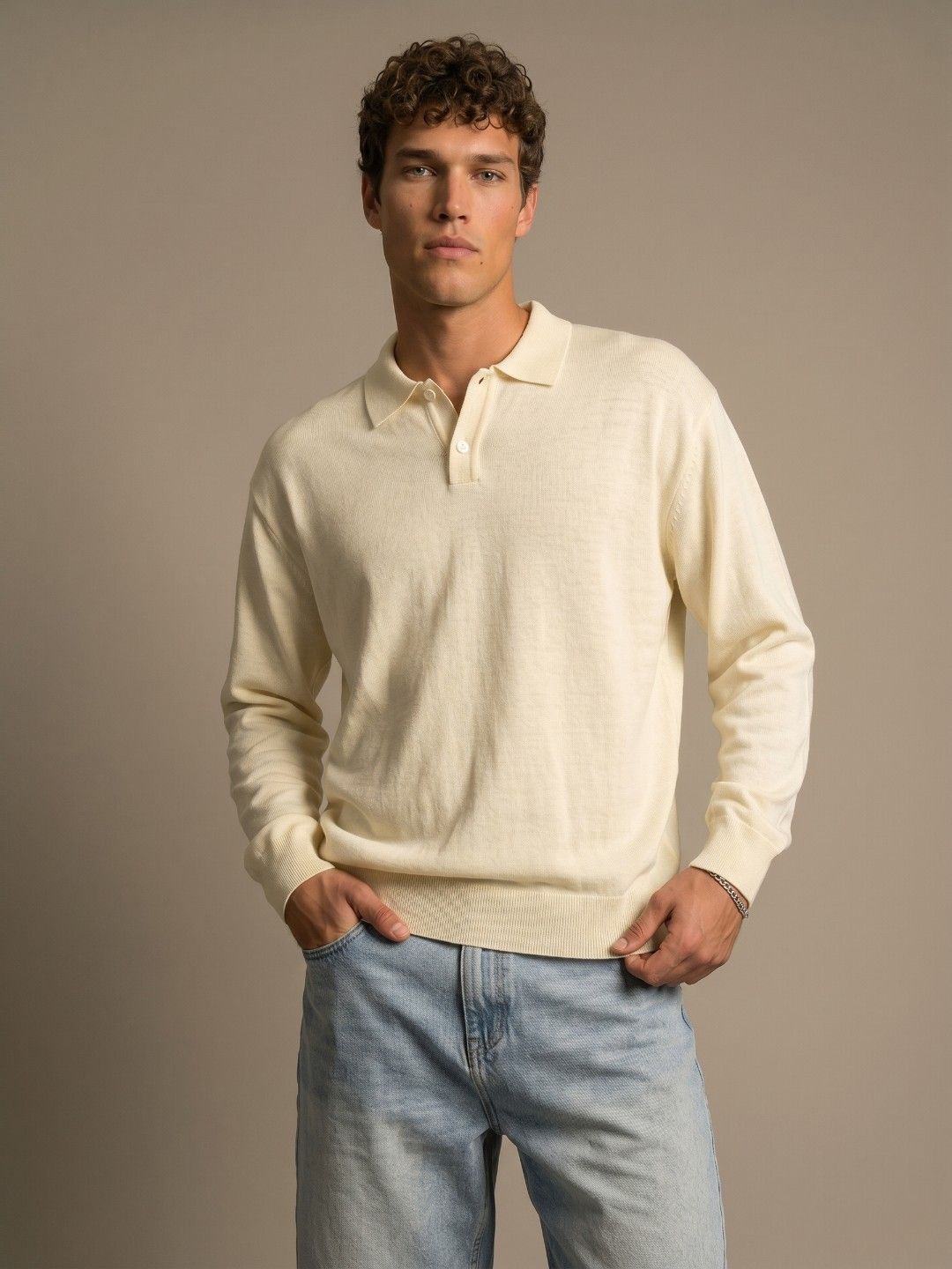 glitchez glitchez Shirt Collar Oversized Fit Pullover Sweaters