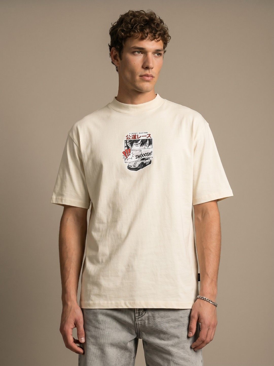 glitchez Graphic Printed Relaxed Fit T-shirt