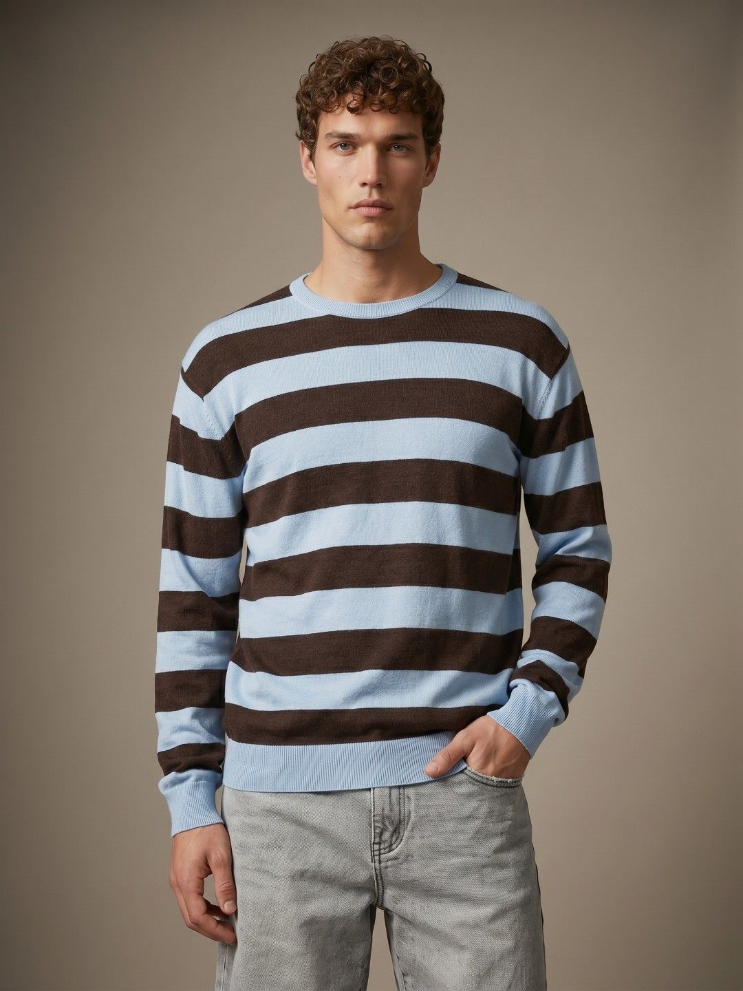 glitchez glitchez Striped Pure Acrylic Knitted Sweaters