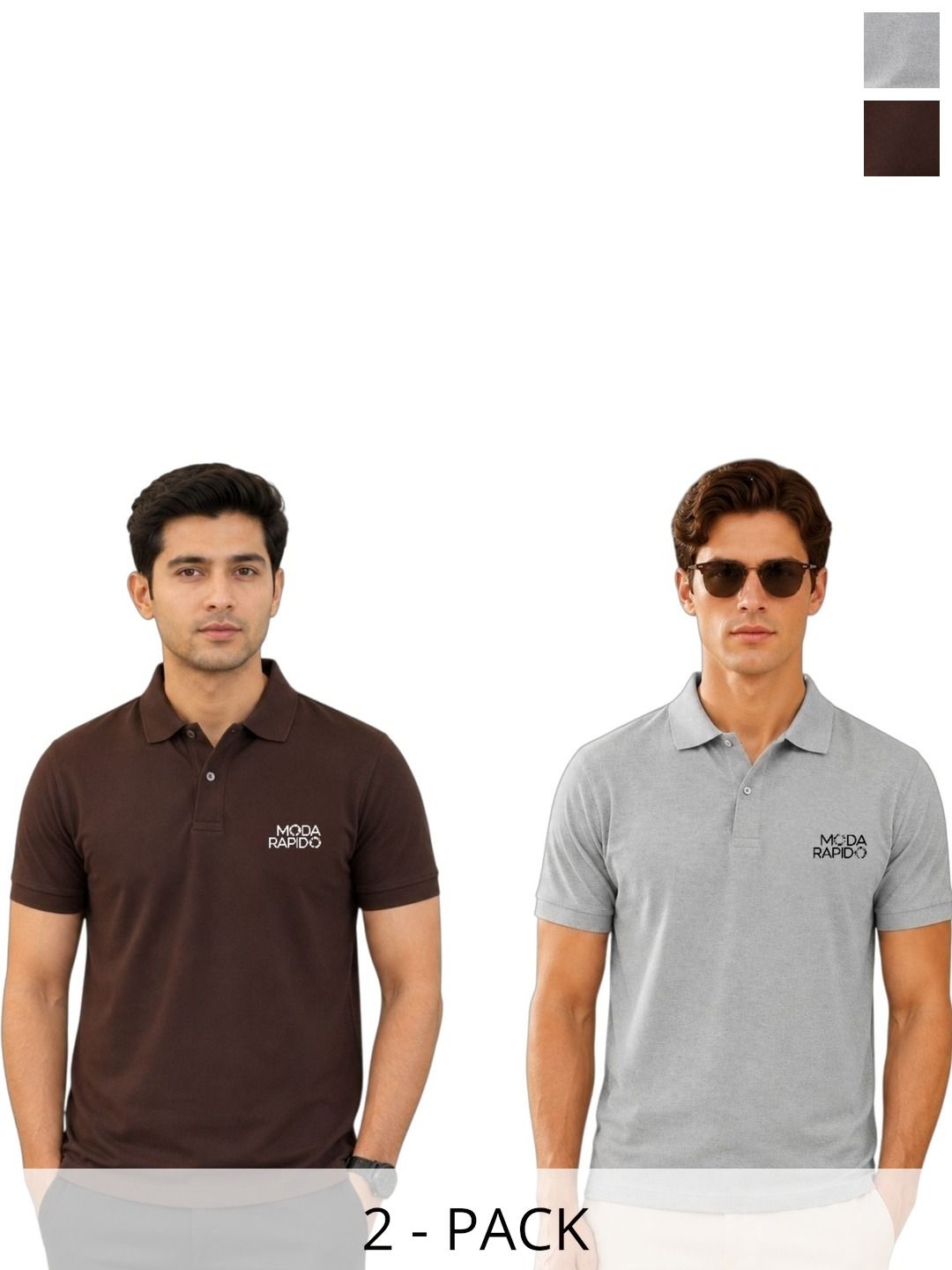 Moda Rapido Men Brand Logo 2 Polo Collar T-shirt