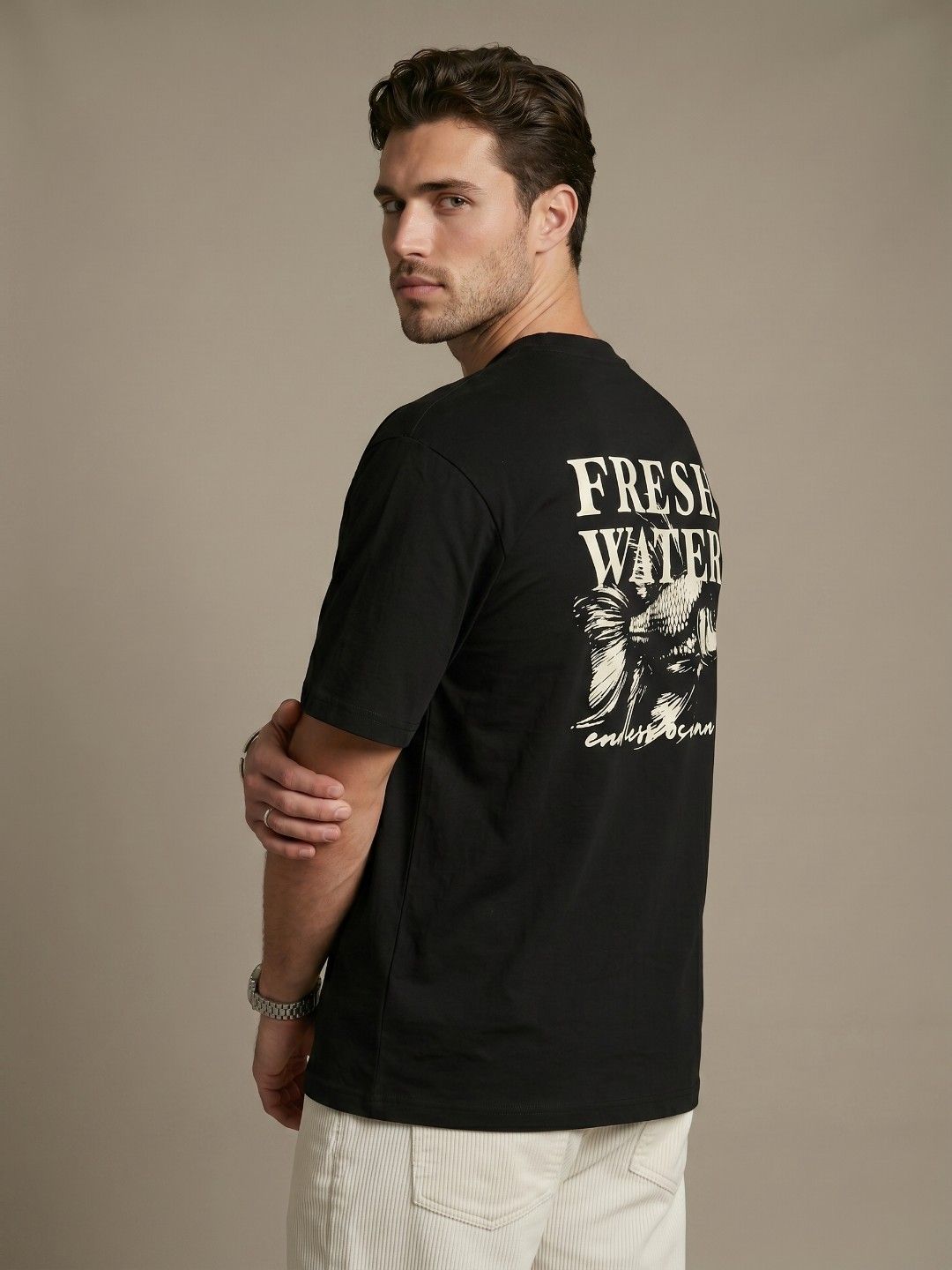 glitchez Typography Printed Relaxed-Fit T-Shirt