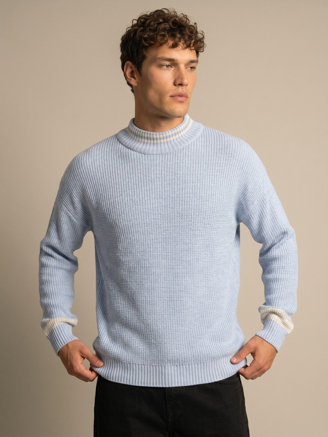 glitchez glitchez Ribbed Oversized Fit Sweaters