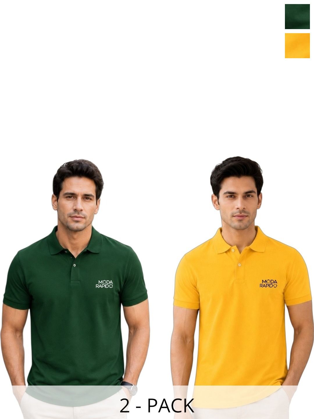 Moda Rapido Men Brand Logo 2 Polo Collar T-shirt