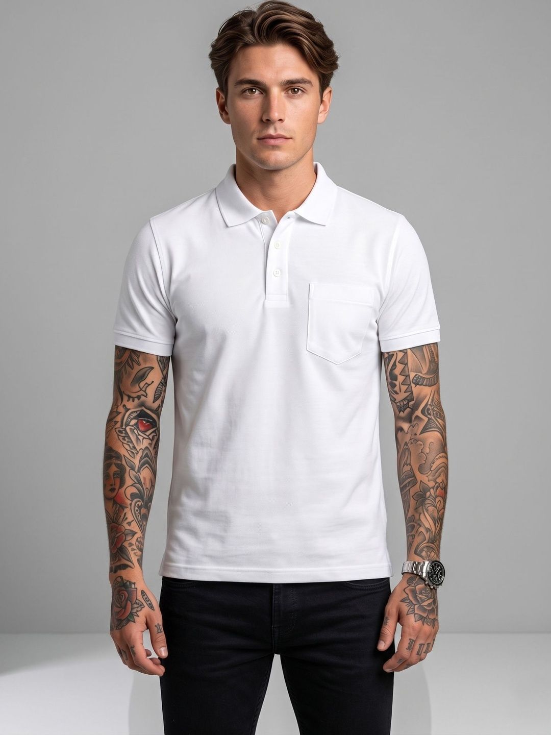 SANDPIPER Men Polo Collar Pockets T-shirt