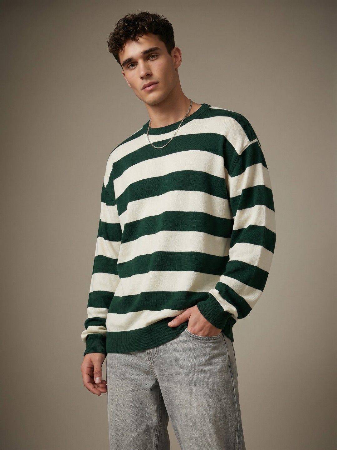 glitchez glitchez Striped Knitted Pullover