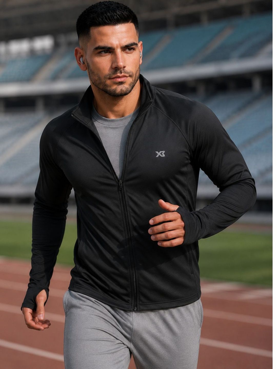 CROSS BENCH Men Brand Logo Front Open Jacket