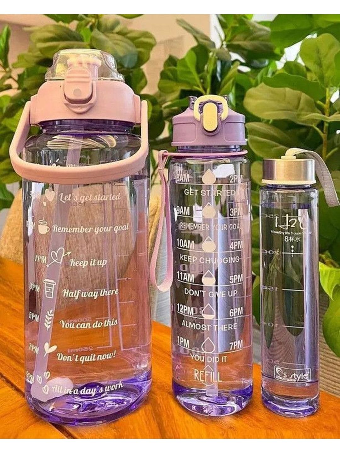 SNAAA ENTERPRISES Purple & Pink Single Plastic Typography Water Bottle