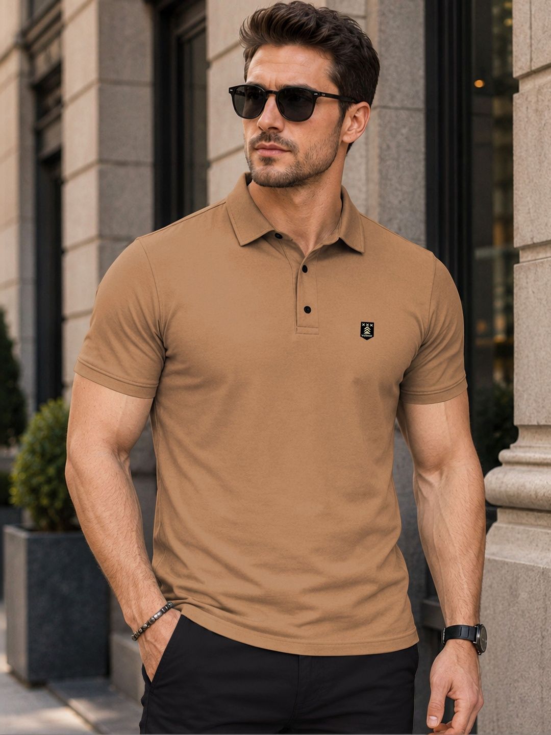 VeBNoR Polo Collar Short Sleeves T-shirt
