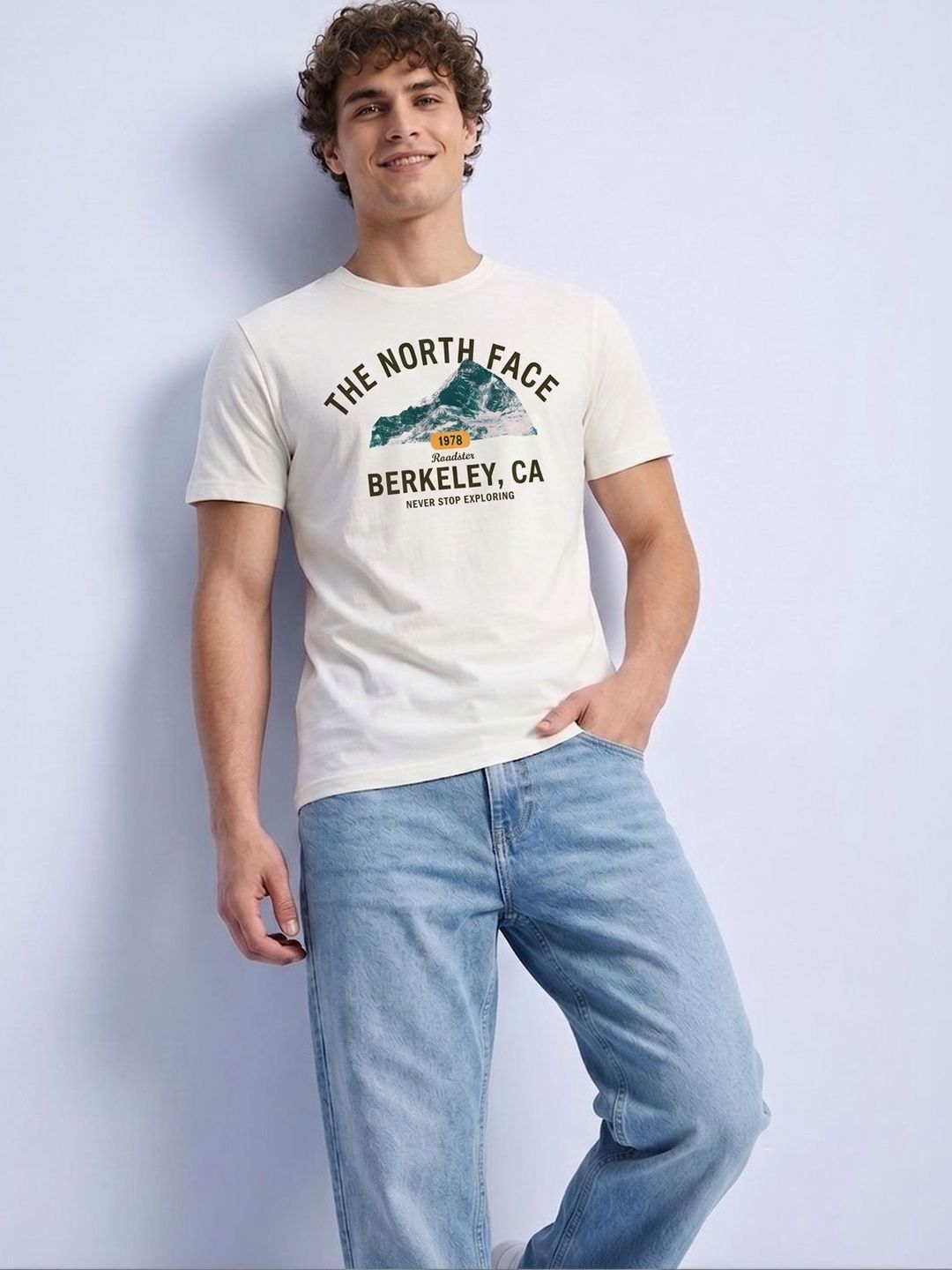 The Roadster Lifestyle Co. Men Brand Logo Printed Cotton T-shirt