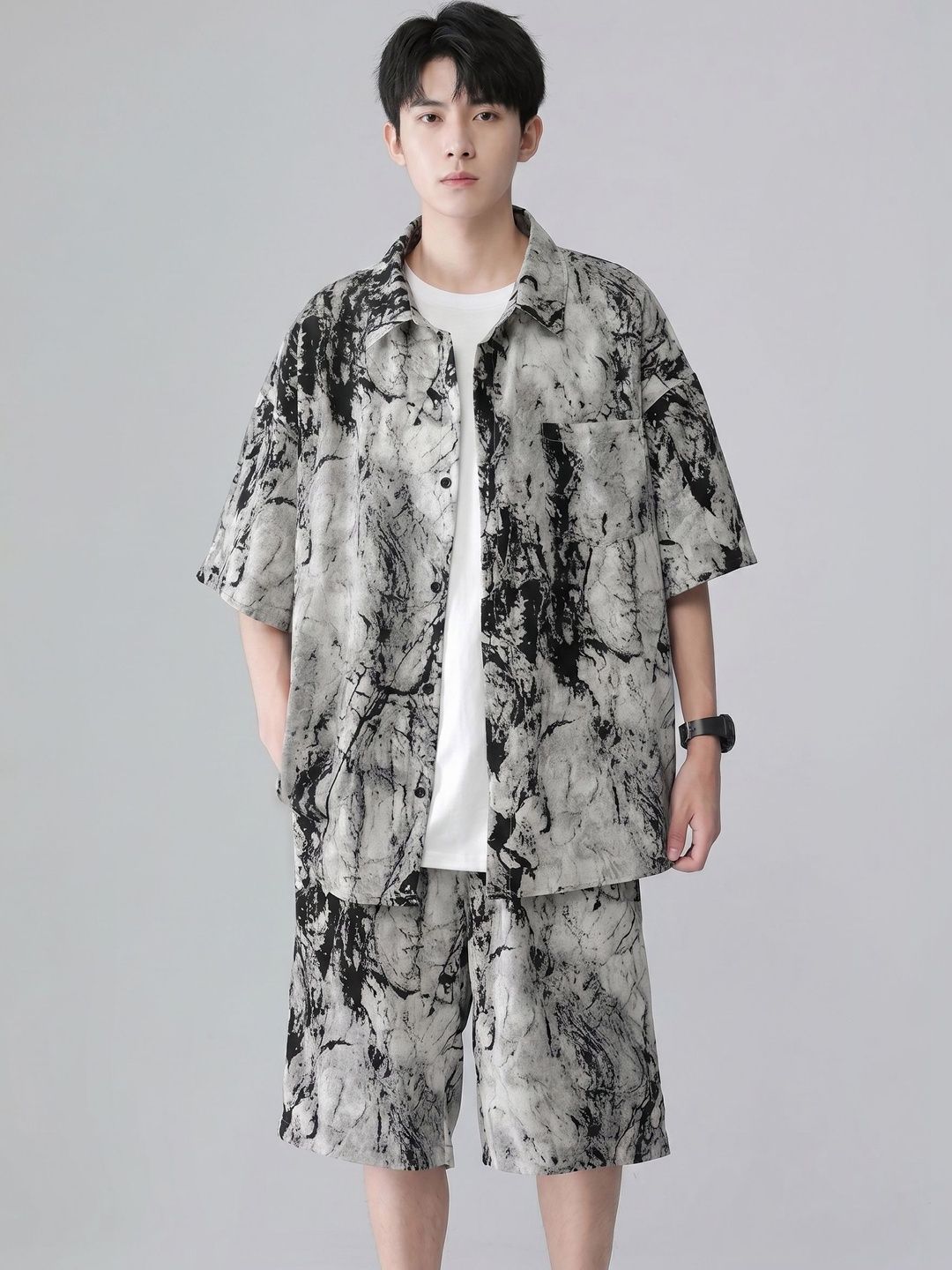 StyleCast x Revolte StyleCast x Revolte Dyed Shirt With Shorts Co-Ords