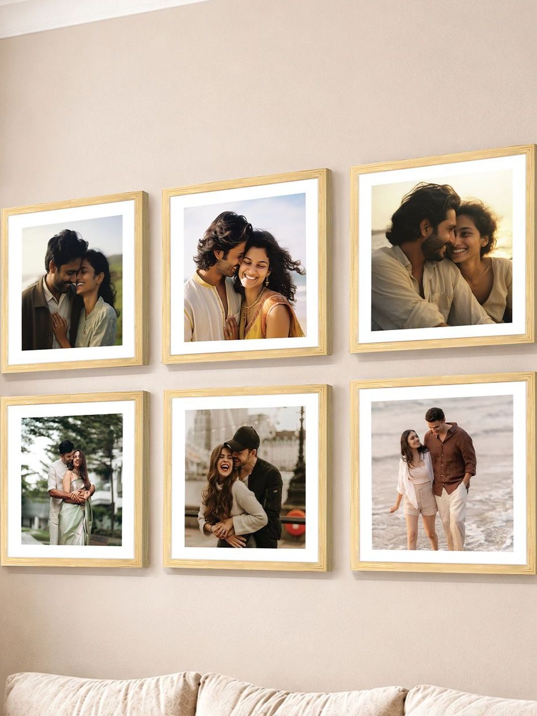 Art Street Art Street Beige 6 Pieces Wood Wall Photo Frames