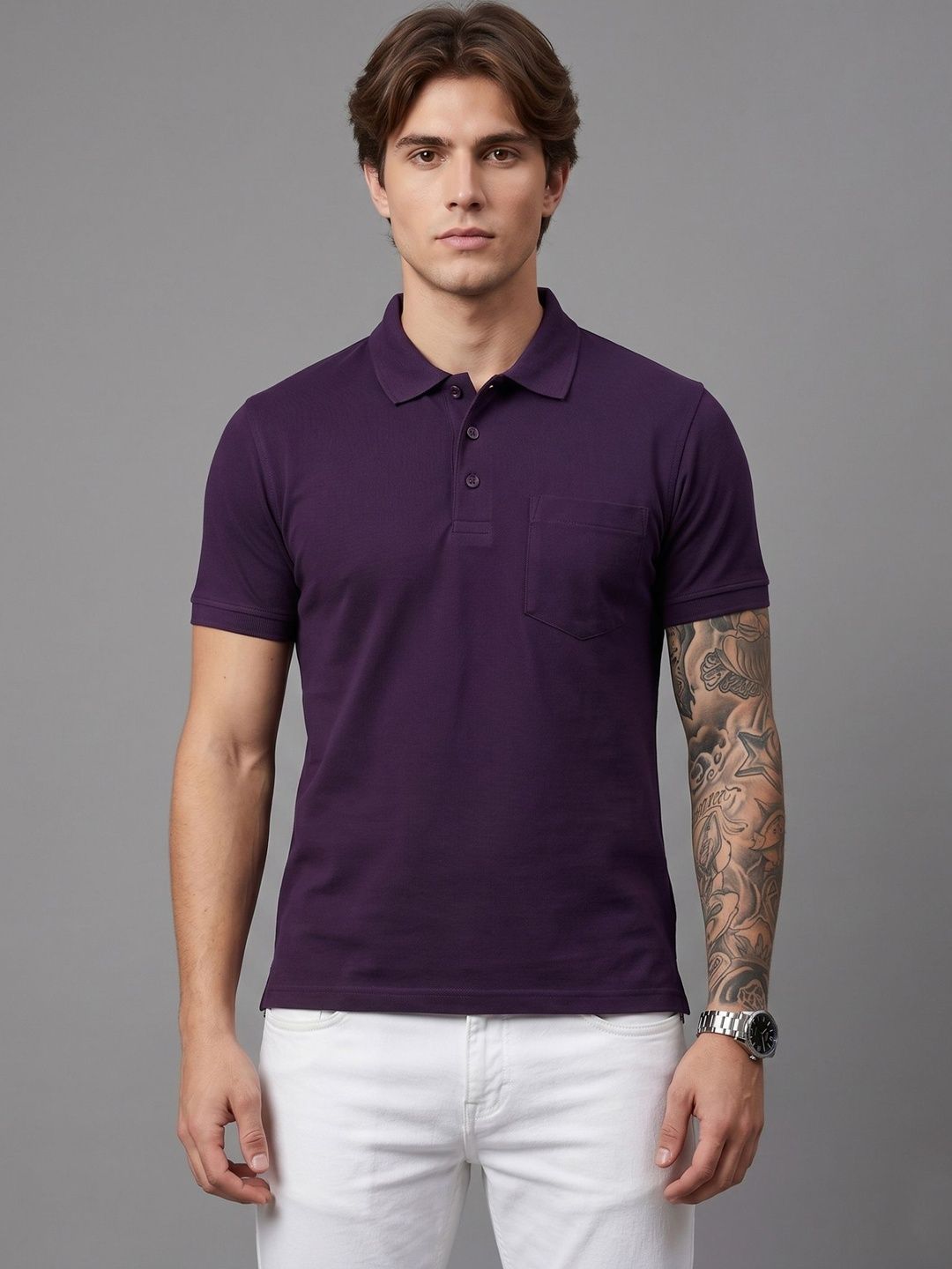 SANDPIPER Men Polo Collar Pockets T-shirt
