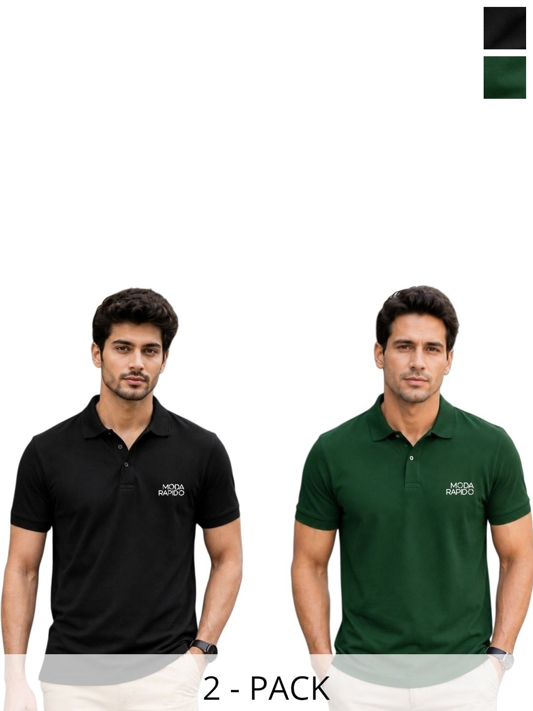 Moda Rapido Men Brand Logo 2 Polo Collar T-shirt