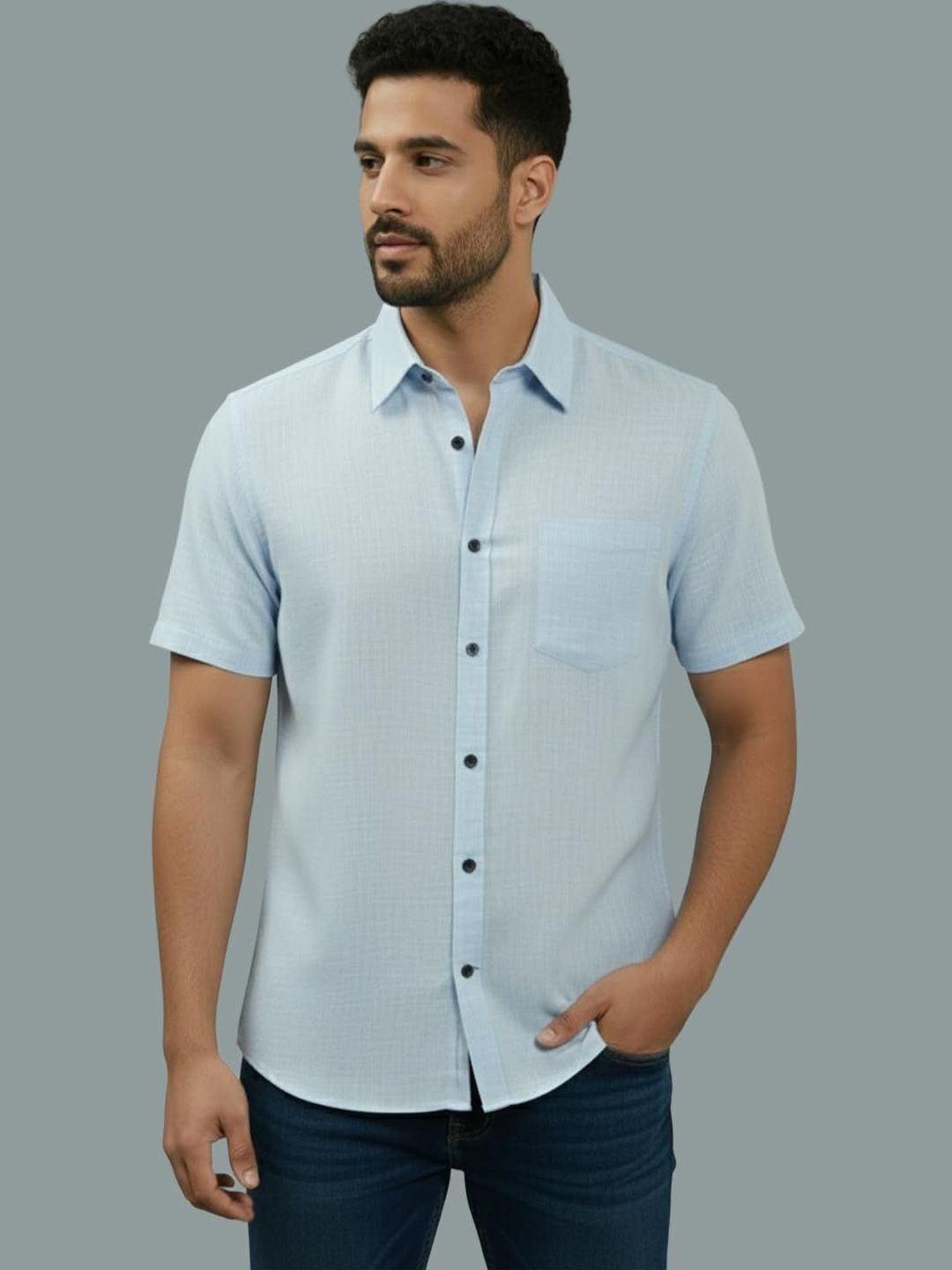 LENIA Men Smart Slim Fit Casual Shirt