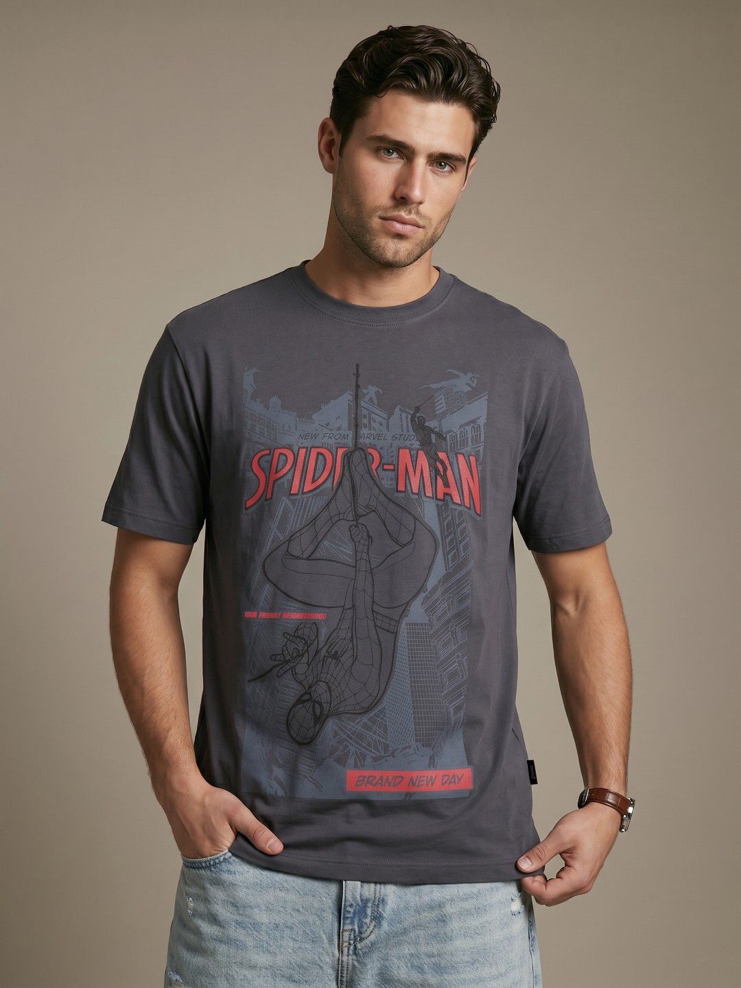 glitchez Spider-Man Graphic Printed T-Shirt