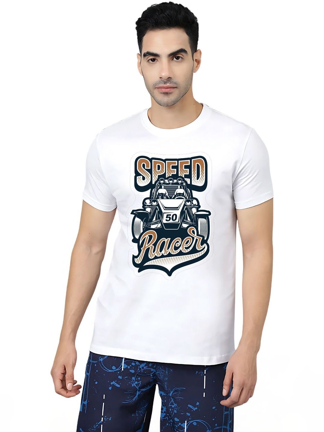 Ladies Haat Graphic Printed Round Neck Short Sleeves Cotton T-shirt