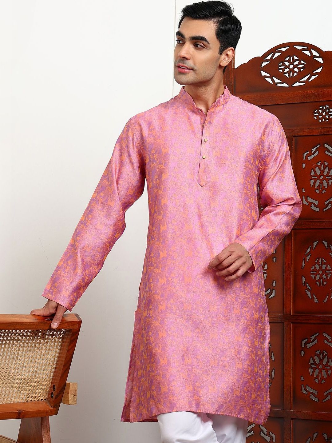 HERE&NOW Men Jacquard Kurta